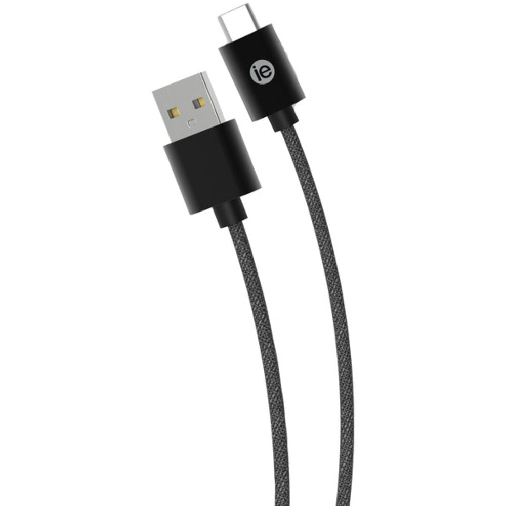 iEssentials(R) IEN-BC6C-BK Charge & Sync Braided USB-C(TM) to USB-A Ca
