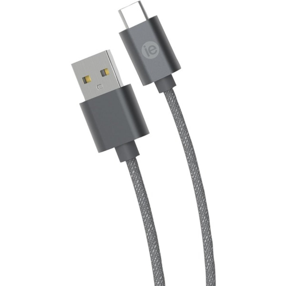 iEssentials(R) IEN-BC10C-GRY Charge & Sync Braided USB-C(TM) to USB-A