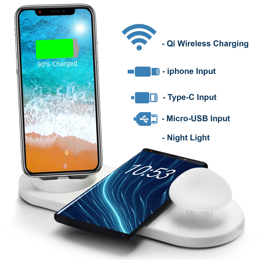 Trexonic Wireless Charger 3 in 1 Charger Dock with Wireless Charging S