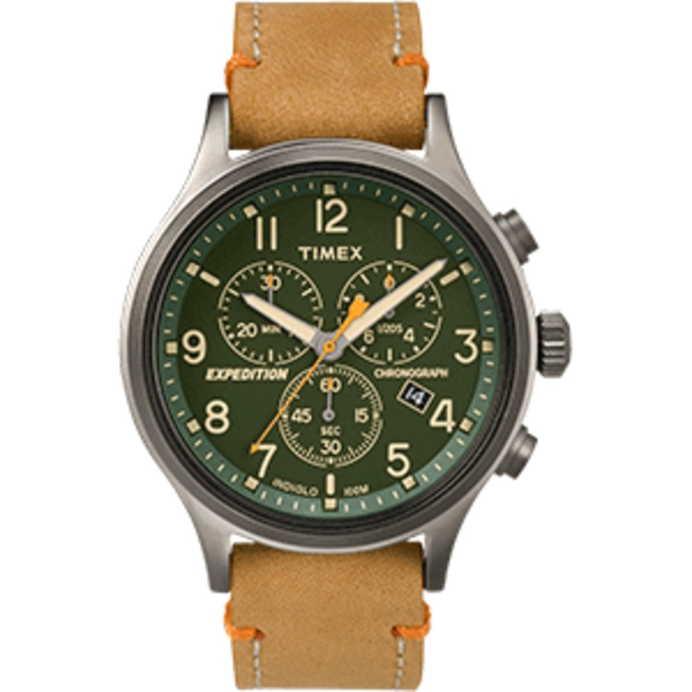 Timex Expedition&reg; Scout&trade; Chronograph Leather Watch - Green D