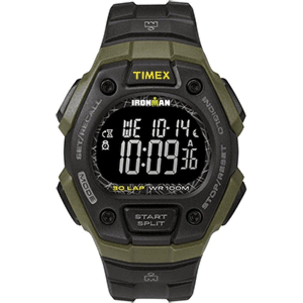 Timex IRONMAN Classic 30 41mm Full-Size Resin Strap Watch - Green/Blac
