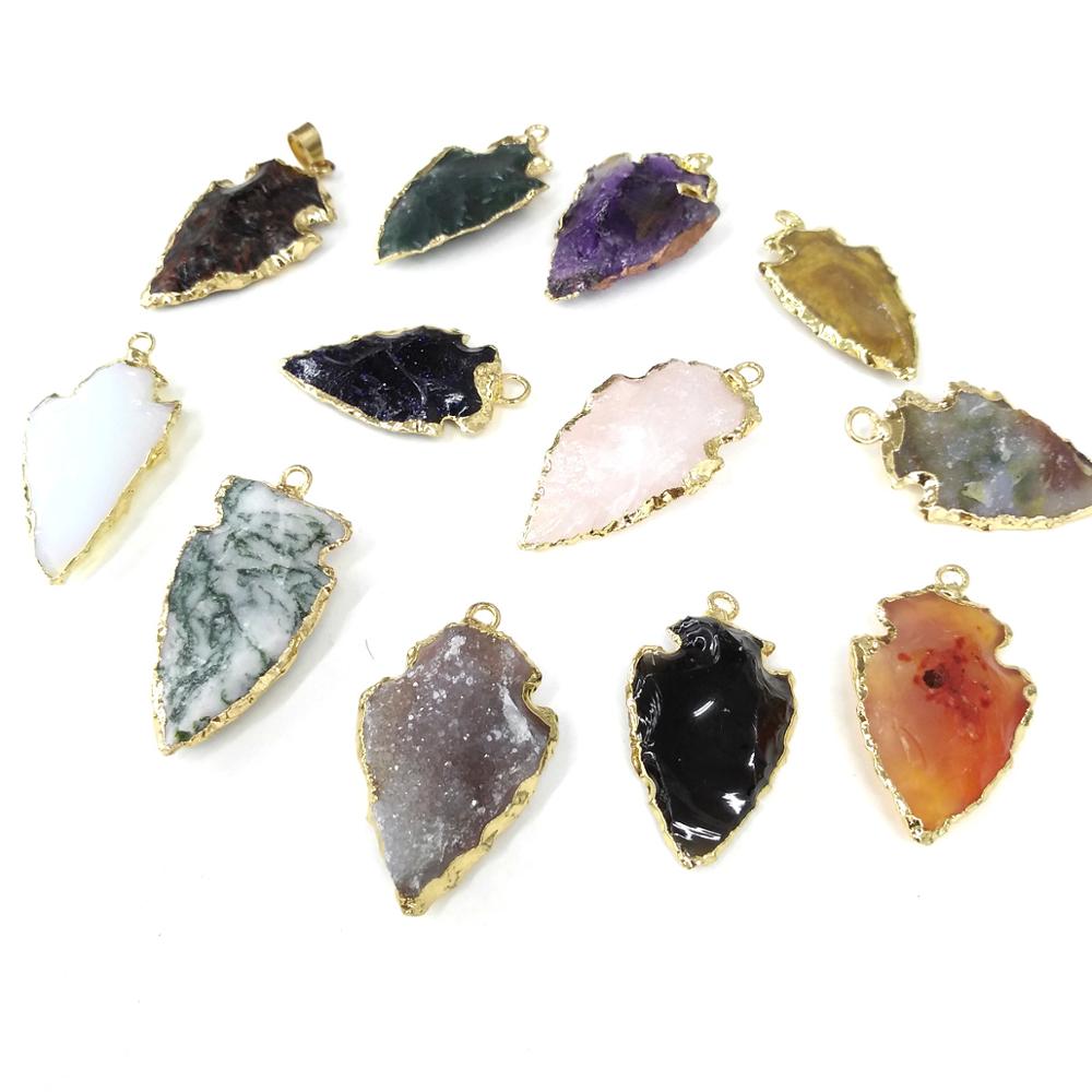 Natural stone semi-precious stone pendant leaf-shaped agate pendant accessory