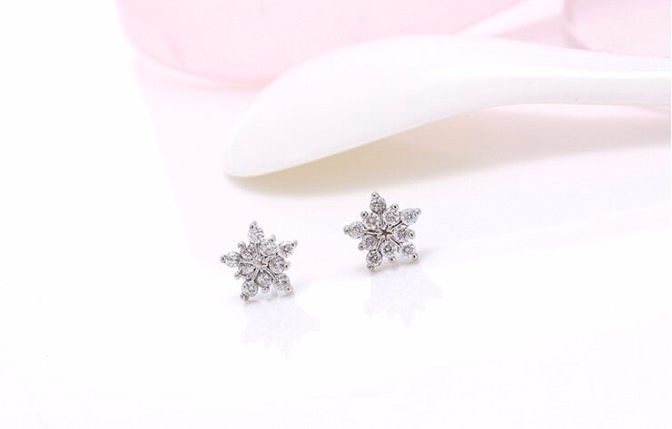 Stud Earring New Hot Sell Trendy Super Shiny Zircon Ice Flower 925 Sterling Silver Earrings for Women Wholesale Jewelry